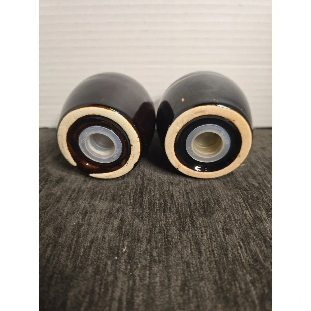 Pfaltzgraff Brown Drip Salt And Pepper Shakers Set Vintage EUC